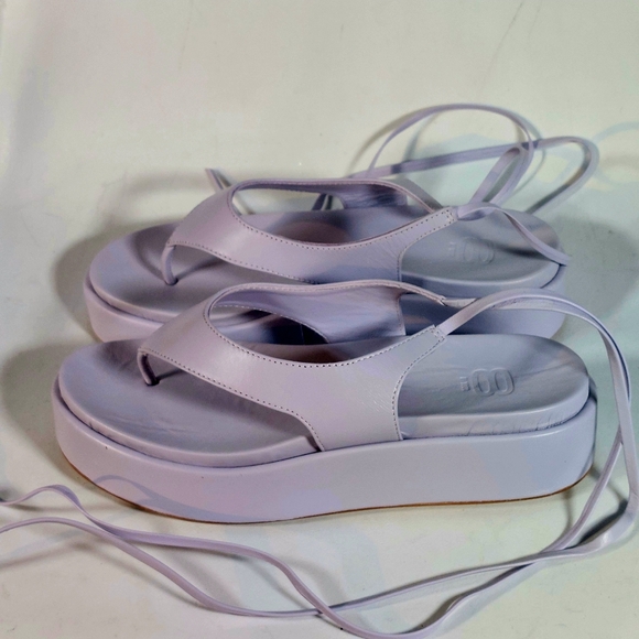 8 by YOOX lilac leather flatform ankle-wrap thong sandals, EU40, NWT - Picture 5 of 11